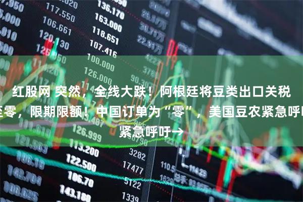 红股网 突然，全线大跌！阿根廷将豆类出口关税降至零，限期限额！中国订单为“零”，美国豆农紧急呼吁→
