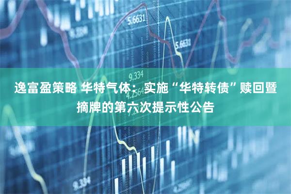 逸富盈策略 华特气体：实施“华特转债”赎回暨摘牌的第六次提示性公告